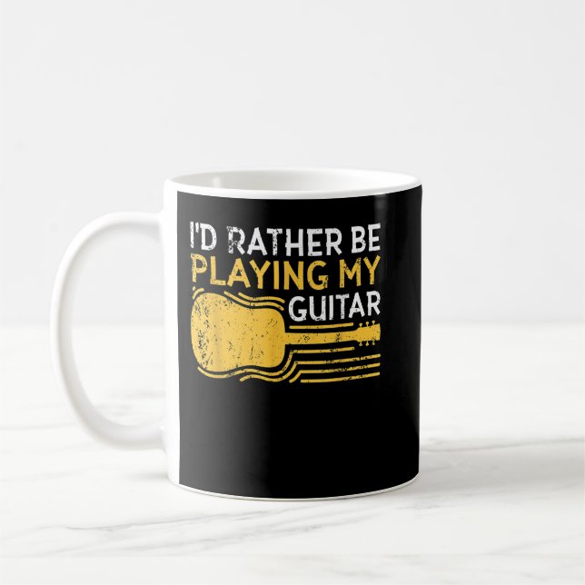Mug Je préférerais jouer de ma guitare (Gauche)