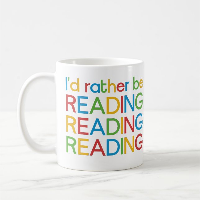Mug Je préférerais lire - I'd rather be reading (Gauche)