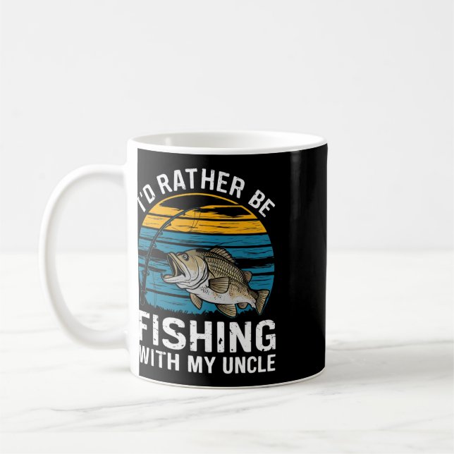 Mug Je préférerais pêcher avec mon oncle  (Gauche)