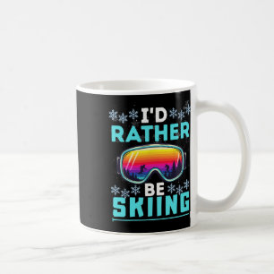 Mug Je préférerais skier Amateur de ski vintage Hiver