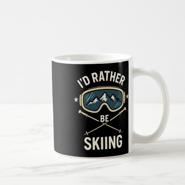 Mug Je préférerais skier - Voyage de ski freestyle  (Droite)