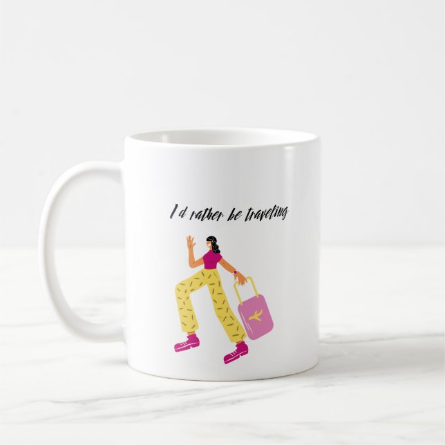 Mug Je préférerais voyager (Gauche)