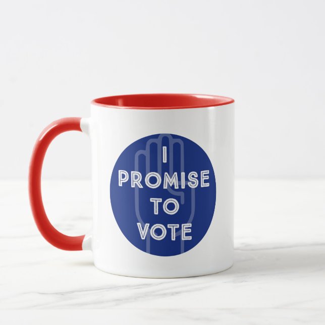 Mug JE PROMETS DE VOTER (rouge&bleu) (Gauche)