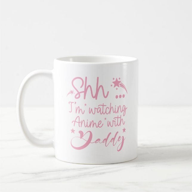 Mug Je regarde Anime Avec Papa Première Fête des pères (Gauche)