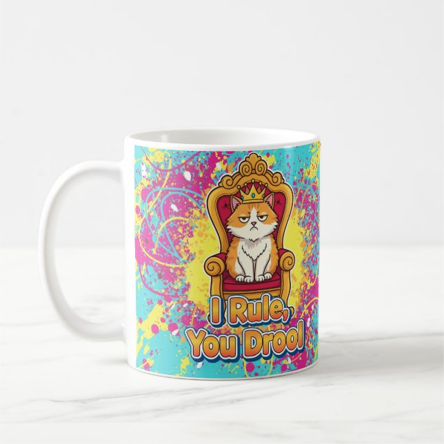 Mug Je Règle Que Vous Drool Drôle Conception Chat (Gauche)