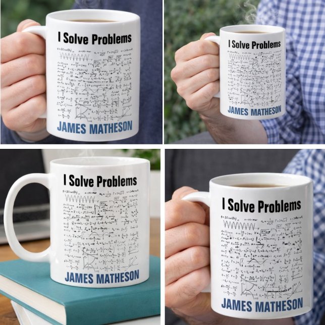 Mug Je Résous les Problèmes Drôles Équations Mathémati (I Solve Problems Funny Math Equations Personalized Coffee Mug)