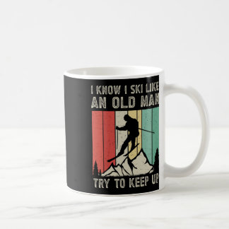 Mug Je sais que je skie comme un vieil homme, essayez