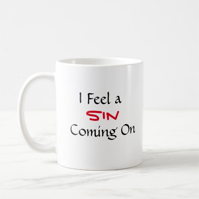 Mug "Je Sens Qu'Un Péché Arrive" Phrase (Gauche)