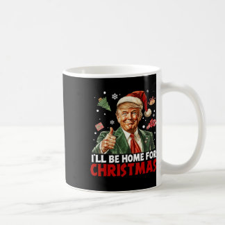Mug Je serai à la maison pour le Père Noël de Noël drô