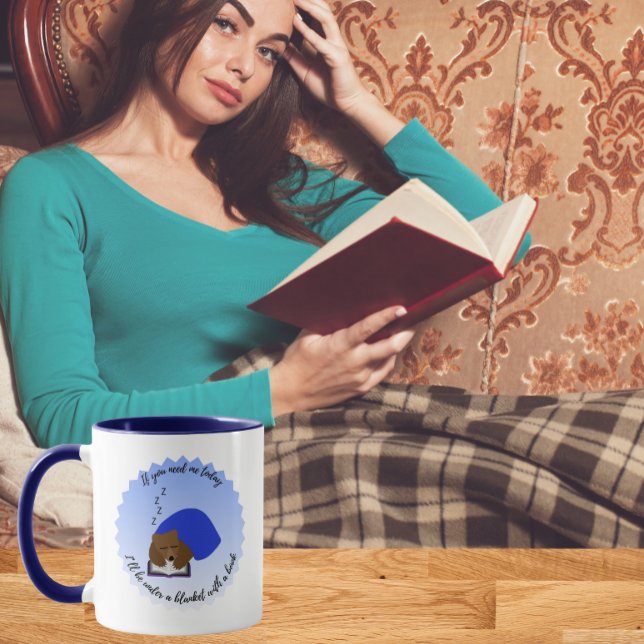 Mug Je serai sous une couverture avec un livre (Créateur téléchargé)