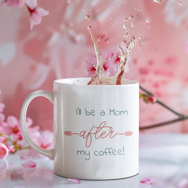 Mug Je serai une maman après mon café ! Flèches Boho e (Créateur téléchargé)