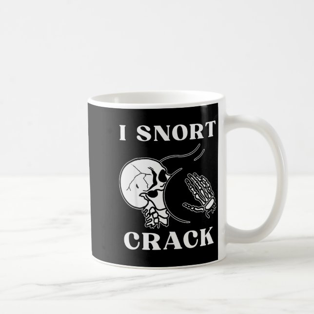 Mug Je sniffe du crack squelette crâne fessier drôle S (Droite)