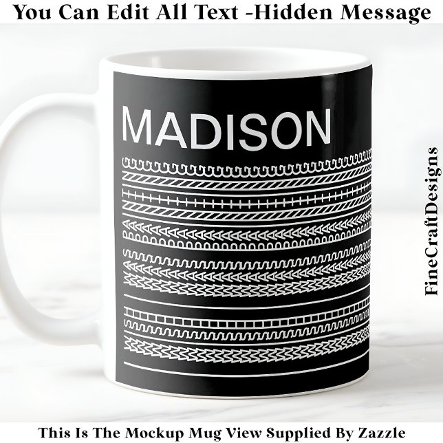 Mug Je Souhaite Peindre & Nom Message Caché 091W (Créateur téléchargé)