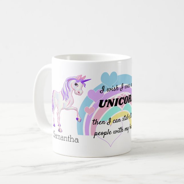Mug Je souhaite que j'aie été une licorne (Devant gauche)