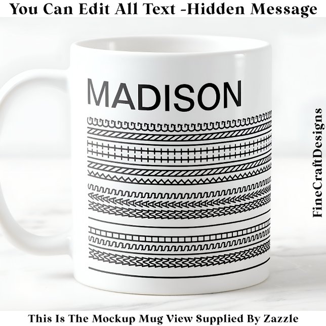 Mug Je Souhaiterais Tricoter & Message Caché 092B  (Créateur téléchargé)