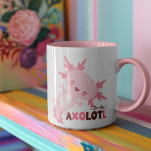 Mug Je Souriez Beaucoup Personnalisé Kawaii Axolotl