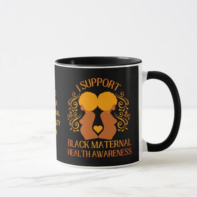 Mug Je soutiens BLACK MATERNAL SANTÉ SENSIBILISATION M (Droite)