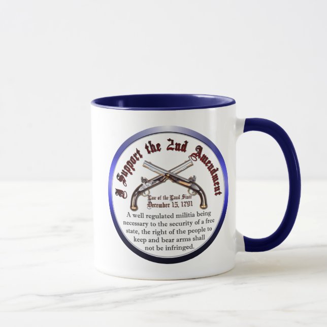 Mug Je soutiens le deuxième amendement (Droite)