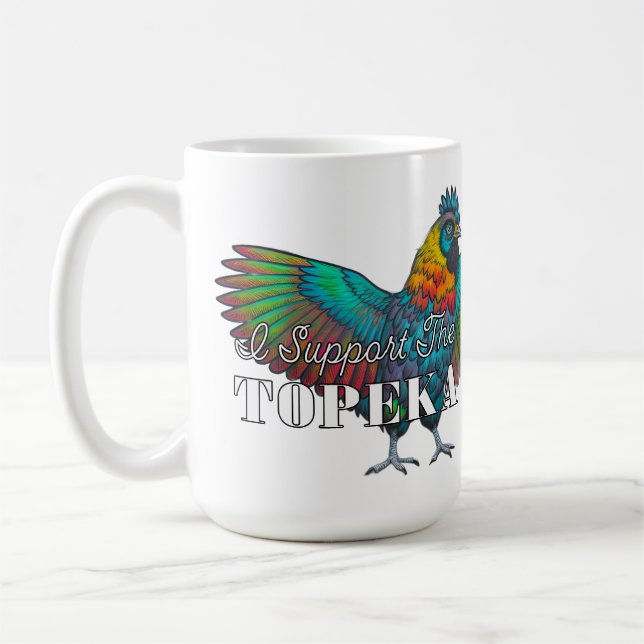 Mug Je soutiens le poulet de la Topeka Art Guild (Gauche)