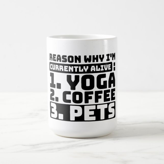 Mug Je suis actuellement Vivant Yoga, Café, Animaux (Centre)