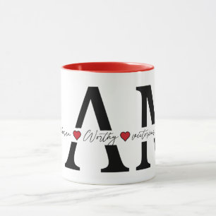Mug Je suis aimé, choisi, digne, victorieux, suffisant