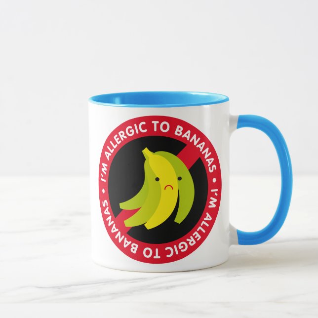 Mug Je suis allergique aux bananes ! Allergie de (Droite)
