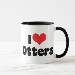 Mug Je suis amoureux des loutres à coeur