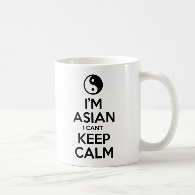 Mug Je suis asiatique, je ne peux pas garder le calme (Droite)