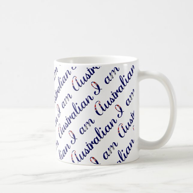 Mug Je suis Australien Motif de Typographie (Droite)