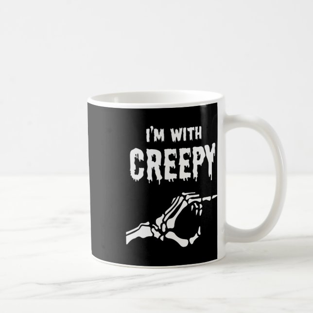 Mug Je suis avec la main de squelette Déplaisante Hall (Droite)