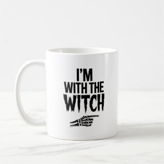 Mug Je suis avec la Sorcière Drôle Halloween His and H