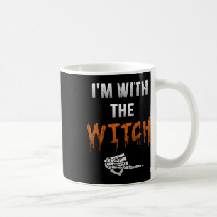 Mug Je suis avec la sorcière squelette main drôle Hall
