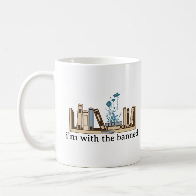 Mug Je suis avec les livres interdits - Drôle (Gauche)
