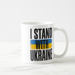 Mug Je suis avec l'Ukraine Drapeau ukrainien gras Sout
