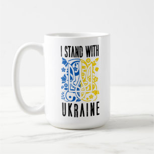 Mug Je suis avec l'Ukraine. Trident de l'Ukraine.