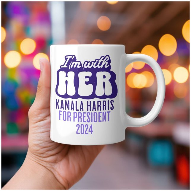 Mug Je suis avec son texte Kamala Harris pour le Prési (Créateur téléchargé)