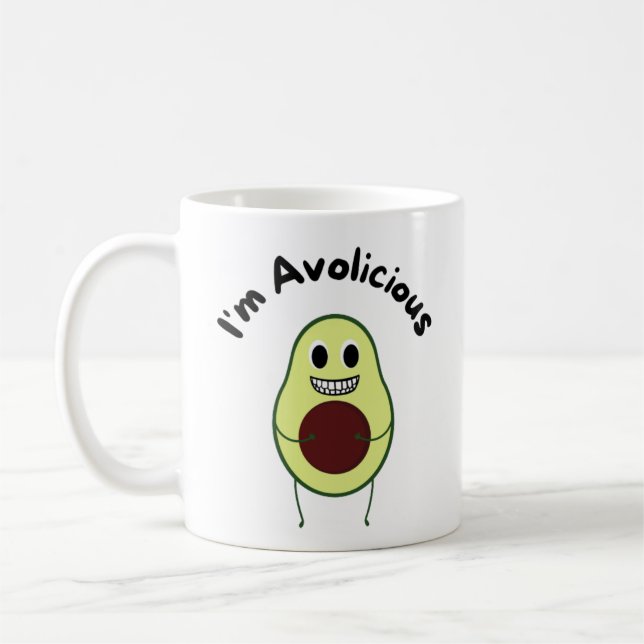 Mug Je suis Avolicious - Funny Fruit Pun (Gauche)