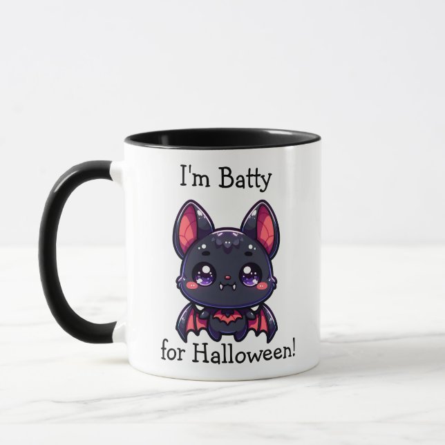 Mug Je suis Batty pour Halloween Citrouille Personnali (Gauche)