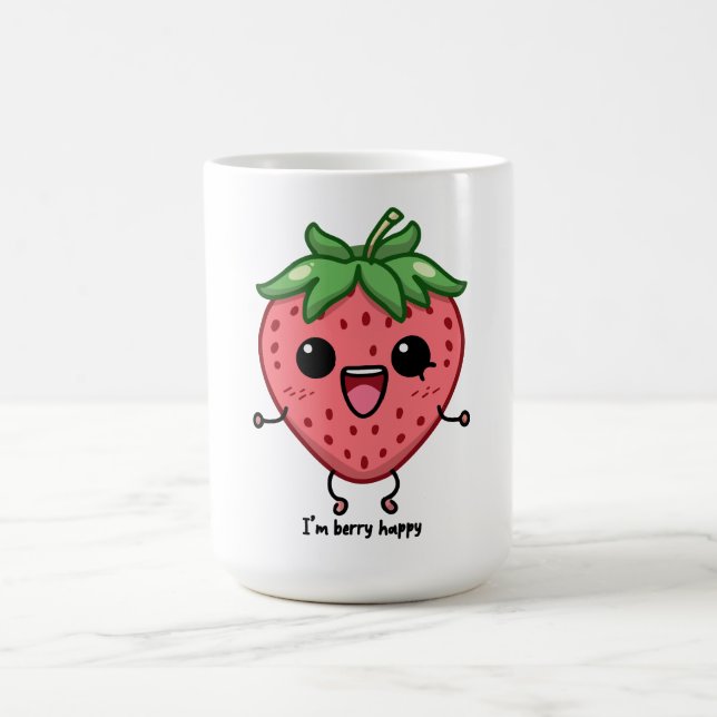 Mug Je suis Berry Happy mignon saut de fraise kawaii (Centre)