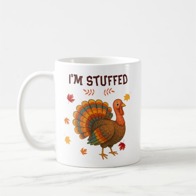 Mug "Je suis bourré" Drôle Thanksgiving Turquie (Gauche)