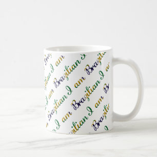 Mug Je suis brésilien Motif de la typographie