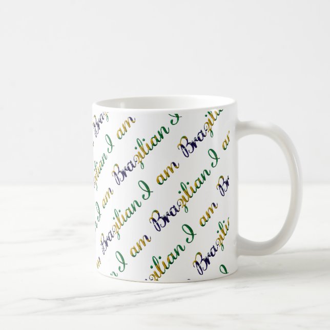 Mug Je suis brésilien Motif de la typographie (Droite)