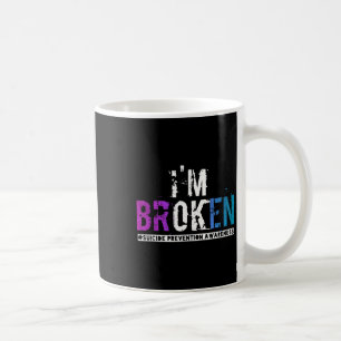 Mug Je suis cassé Turquoise et violet Ribbon Suicide P