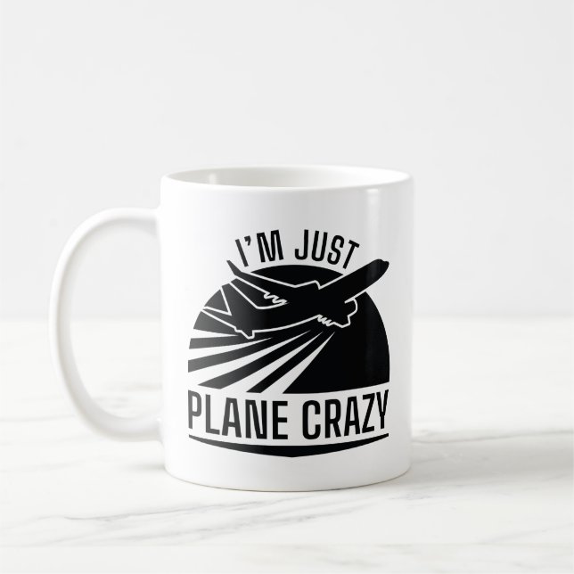 Mug Je suis complètement fou d'avion (Gauche)