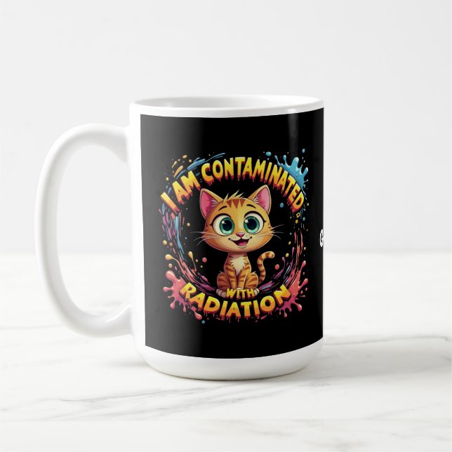 Mug Je suis contaminé par des radiations Mème de chat  (Gauche)