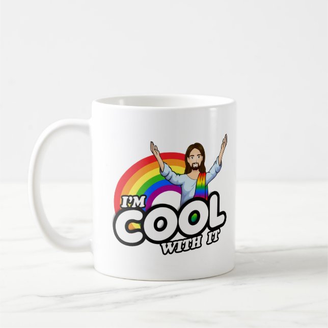 Mug Je suis cool avec ça - Rainbow Jesus (Gauche)