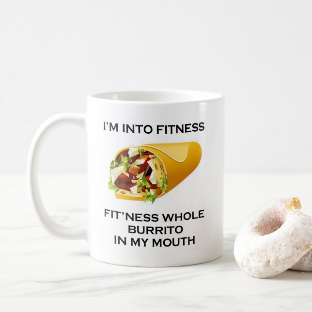 Mug Je suis dans le burrito de forme physique (Avec donut)