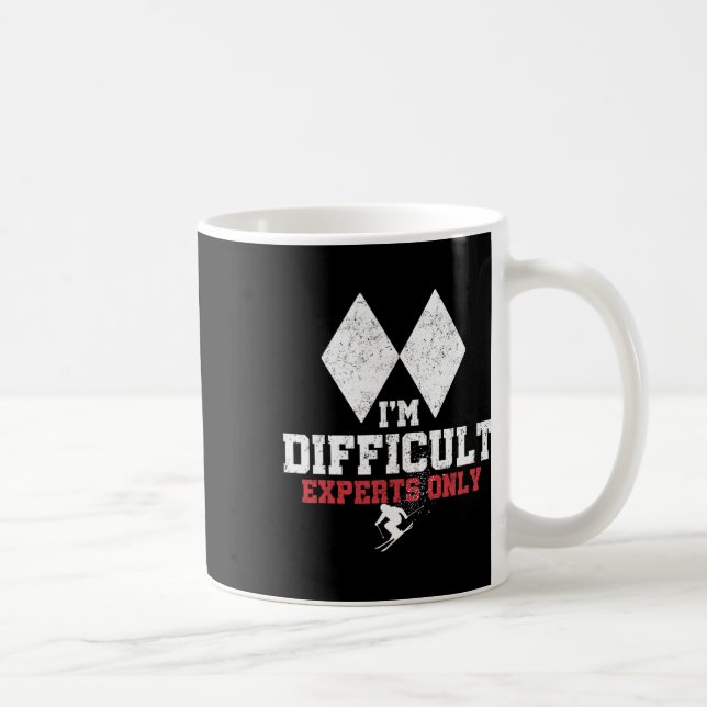 Mug Je suis difficile de ski, experts seulement, skieu (Droite)