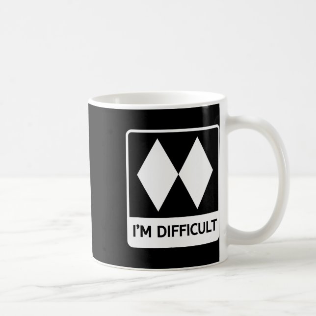 Mug Je suis difficile drôle double diamants noirs ski  (Droite)