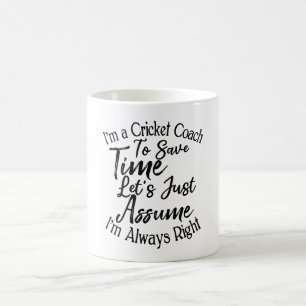 Mug Je suis entraîneur de cricket pour gagner du temps
